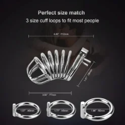 kf Sc077e154e65a48eeb6a7f5f8ba15331aG Men BDSM Sex Toys Metal Urethra Chastity Lock with 3 Snap Ring Penis Bondage Adult Chastity