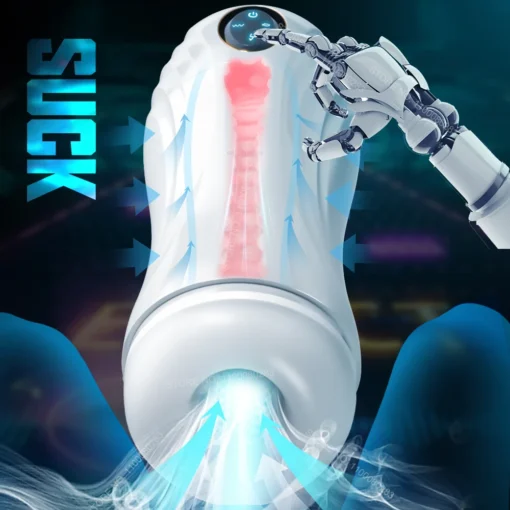 kf Sc144bd0f94c84f1d8645aaef62779fa0H Automatic Sucking Male Masturbator Vibration Blowjob Machine Masturbation Cup Pocket Pussy Penis Pump SexToy Adult Goods