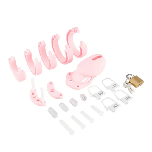 kf Sc3e35e00def74b659ea51ae4a4778c74j Silicone Urethra Chastity Lock with 5 Snap Ring Penis Bondage Adult Men s Chastity Cage Cock