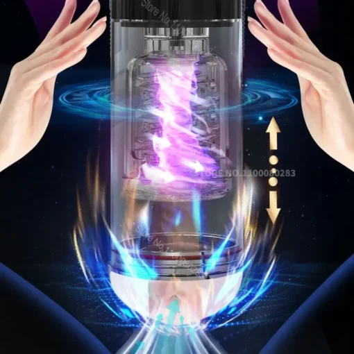 kf Scefd19c3a4854fd6a4a3e26e77d13212D Automatic Male Masturbator Cup Telescopic Rotation Vagina Sucking Blowjob Sex Machine For Men Pocket Suction Masturbation