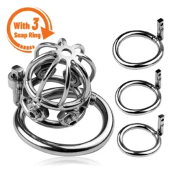 kf Scefd1c57e40a43b2a6239d1d792b8806c Chastity Lock with 3 Snap Ring Men s Adult Bondage and Abstinence Metal Willow Nail Dildo