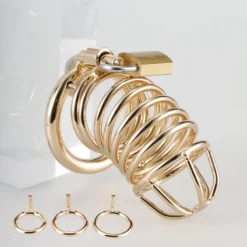kf Sd362c49355234b74b0c2d93bae40b6f8y Man Metal Chastity Cage with 3 Snap Rings Stainless Steel Penis Restriction Anti Cheating Urethra Lock