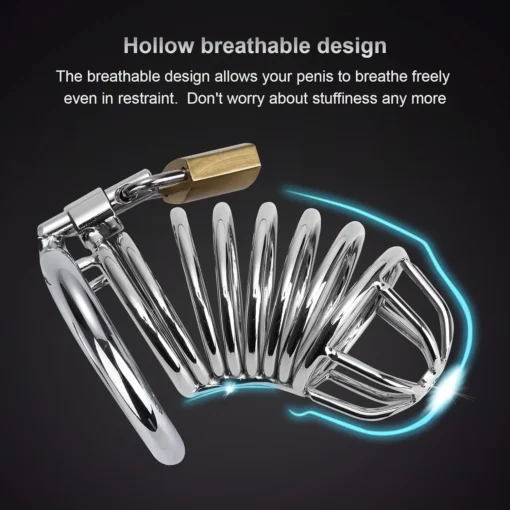 kf Sd6bf8637a4694b1b891beaeb97b10038v Men BDSM Sex Toys Metal Urethra Chastity Lock with 3 Snap Ring Penis Bondage Adult Chastity