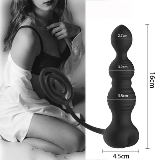 kf Sd7b2872f98c54905a0c2d460b4f45eddw Dildo Wireless Remote Control Anal Vibrator Double Ring Lock Sperm Stimulator Butt Plug Sex Toys For