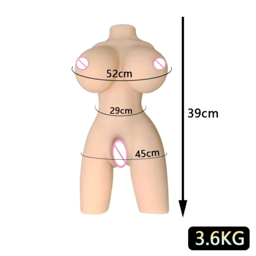 kf Se04615f155ca4973b8b0dd560392aa4a9 Half body Realistic Feel TPE Solid Doll With Metal Skeleton Real life Inverted Model Two Holes