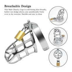 kf Se43ebd94dd1243e3a0c29dd179c13d924 Sex Toys BDSM Men Metal Urethra Chastity Lock with 3 Snap Ring Penis Bondage Adult Chastity