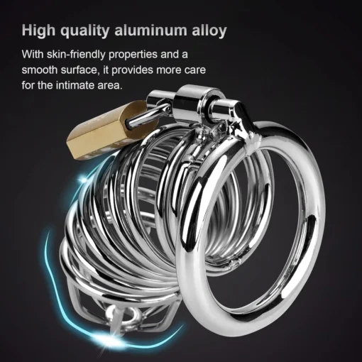 kf Sebc78e8440b64cdbb9662b76d5eb5095d Men BDSM Sex Toys Metal Urethra Chastity Lock with 3 Snap Ring Penis Bondage Adult Chastity