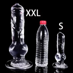 kf Sf03f96a8ce3c4513aed35d43839c509bv Soft Jelly Dildo Realistic Animal Penis With Suction Cup Big Dog Dick Anal Plug Adults Female