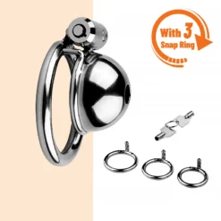 kf Sf2123d20778c4021ae64d87819b037c6i Metal Round Cap Chastity Lock with 3 Snap Ring Male Go Away SM Sex Toys Bondage