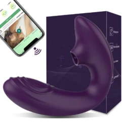 kf Sf6b2f5a27b6a4017bbfbf78140a2a15co Bluetooth Vibrator G Spot Clit Licking Virgina 17 Modes Oral Sex Tongue Dildo APP Controlled Vibrator