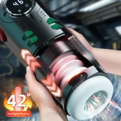 kf Sfce76f1a13cf4064b3ebcda0bd261f37h Male Masturbator Cup Automatic Telescopic Sucking Vibrating Masturbation Machine Heated Pusssy Blowjob Adult Sex Toys for