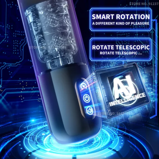 kf Sfe86a32ee5b04972b8375c23637a2b630 Automatic Telescopic Rotation Male Masturbator Cup Vagina Sucking Blowjob Sex Machine For Men Pocket Suction Masturbation